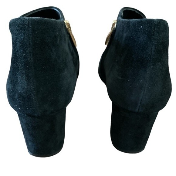 Steven by Steve Madden Bergen Black Suede Block Chunky Heel Booties Size 9.5 - Picture 4 of 9